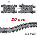 Miniatyrbillede 1 af 5: Nye By Tog Fleksible Spor Bløde Lige Buede Skinner Skift Byggeklods Kreative Modeller Jernbaner legetøj til Børn Gaver-WELLNGS Soft track-20pcs