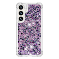 Pikkukuva 3 / 5: YB Quicksand Series-1 Yhteensopiva Samsung Galaxy S24+ -kotelon kanssa, nestemäiset kelluvat paljetit TPU-suojus - WELLNGS Dark Purple Hearts
