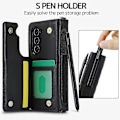 Miniatyrbillede 3 af 5: Kompatibel med Samsung Galaxy Z Fold 6 Wallet Case m/S Pen Holder, Stødsikkert Cover & Crossbody Strap-WELLNGS Black
