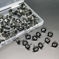 Miniatyrbillede 5 af 10: 100 nummererede kortnåle Nummererede kortnåle til fotovægsdekoration opslagstavler-WELLNGS Black