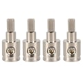 Miniatyrbillede 1 af 5: Amp Input Reducer 0 Gauge til 4 Gauge Wire Reducer Strøm/Jord GA adaptere Nikkelbelagt Messing 4 STK-WELLNGS