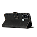 Miniatyrbillede 2 af 5: Samsung Galaxy A21S Telefonetui, PU Læder Flip Cover Beskyttelsesetui Magnetisk Spænde Design Pengepung Kort Holder Telefonetui - WELLNGS Black