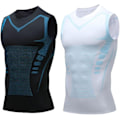 Miniatyrbilde 1 av 3: Ionic Shaping Vest, Versjon Ionic Shaping Sleeveless Shirt, 2024 Ny Shapewear Vest-WELLNGS White black 5X-Large