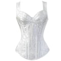 Miniatyrbillede 1 af 4: Jacquard Vævet Halter Korset Gotisk Punk Bustier Shapewear-WELLNGS White 4XL