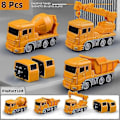 Pikkukuva 1 / 3: Magneettinen muuntuva insinööriauto, koottavat lelut - WELLNGS Yellow 8 piece set