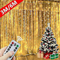 Miniatyrbilde 2 av 5: 3M 4M 6M USB Gardin Lyslenke LED Lys Julelys Juledekorasjoner Bryllupsdekorasjoner-WELLNGS Warm White 3x2M