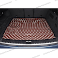 Miniatyrbild 4 av 4: Läder bagagerumsmatta för Porsche Cayenne 2018 2019 2020 2021 2022 2023 bakre bagageutrymme tillbehör kudde lastutrymme 2024-WELLNGS black beige wire