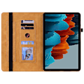 Miniatyrbillede 5 af 5: for Samsung Galaxy Tab S9+ PU Læder Tablet Etui Lynlås Lomme Kortpladser Tegnebog Stativ Cover-Gul-WELLNGS Yellow