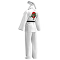 Miniatyrbilde 4 av 5: Karate Kid Cobra Kai Kostyme Barn Kvinne Menn Kimono Tory Nichols Daniel Larusso Cosplay Uniform Hodebånd Halloween Festantrekk-WELLNGS White Karate Uniform Adult Height 180cm