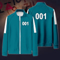 Miniatyrbild 2 av 5: Squid Game Jacka Byxor Rollspel Sport Zippade Cardigan Nummer 001 Tryckt Fick Sweatshirt Set - WELLNGS 4XL