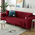 Miniatyrbild 1 av 5: Vinter Sammetssofföverdrag Kompatibla med Vardagsrum Elastiska Möbelsofföverdrag Schäslong Hörna L-formad Sofföverdrag 1 /2 /3 /4-WELLNGS wine red 1seater 90-140cm