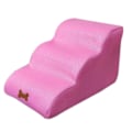 Miniatyrbilde 1 av 4: Komfort Kjæledyr Hundetrapp Svamp Stiger Enkel Fjerning Vaskbar Klatring Trinn for Kjæledyr-WELLNGS Slope Pink 60*42*39CM
