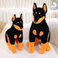 Miniatyrbillede 2 af 5: Siddende Doberman Pinscher Plyslegetøj Sød Blød Fluffy PP Bomuld Fyldt Hund Dyr Plyslegetøj Børn Trøstelegetøj Dukke Hjem Dekoration - WELLNGS S