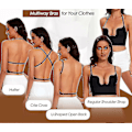 Miniatyrbillede 4 af 5: Dame Bh'er med Lav Ryg - Sømløs Dyb U-Formet Halter Bh'er Konvertible Multi-Vejs Lav Udsnit Halter Bh'er Camisole Bh'er - WELLNGS Black 34DD