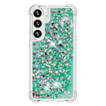 Pikkukuva 3 / 5: YB Quicksand Series-1 Yhteensopiva Samsung Galaxy S24+ -kotelon kanssa, nestemäiset kelluvat paljetit TPU-suojus - WELLNGS Green Hearts
