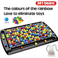 Miniatyrbilde 2 av 3: Regnbue Ball Matching Leke Fargerik Morsom Puslespill Sjakkbrett Spill med 80 stk Fargede Perler Intelligent Hjerne Spill Utdanningsleke - WELLNGS 241 beads set