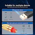 Miniatyrbillede 3 af 5: USB til Optisk Lydadapter USB A til Optisk Lyd SPDIF Port Forbind Lydkonverterkabel - WELLNGS