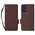 Miniatyrbilde 1 av 5: Kompatibel med Motorola Moto G35 5G Deksel Litchi Tekstur PU Lær Lommebok Flip Telefon Deksel - Rød - WELLNGS Brown