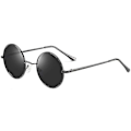 Pikkukuva 1 / 4: Retro Round John Lennon Polarisoivat Aurinkolasit Miehille ja Naisille Pyöreät Hippi Aurinkolasit - WELLNGS Black Lens-matte Black Frame