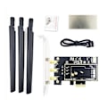 Miniatyrbillede 1 af 5: Kompatibel med BCM94360CSAX BCM943602CS BCM94360CS2 PCIE PC Wifi WLAN Kort Adapter Konverter - WELLNGS 3 antenna models