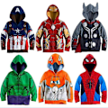 Miniatyrbild 1 av 2: Pojkars Spider-man Huvtröja 3~8 År Gamla Barn Zip-up Hoodie-WELLNGS Hulk 120