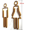 Miniatyrbild 3 av 5: Toalettdörrskylt för hotell, kontor, hem toalettsymbol Badrumsskylt WC Plakett Toalettskylt - WELLNGS gold