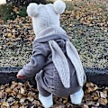Miniatyrbild 4 av 5: Nyfödd Baby Sparkdräkt Kanin Dragkedja Jumpsuit Påskhare Pyjamas Spädbarn Sovkläder-WELLNGS Grey 0-3 Months