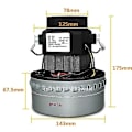 Miniatyrbild 1 av 5: 1500W 200V-240V 50HZ 143mm Diameter Universal Industriell Dammsugare Vatten Sugmotor Ersättning - WELLNGS