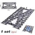 Miniatyrbilde 2 av 5: Nye By Tog Fleksible Spor Myke Rette Buede Skinner Bryter Byggekloss Kreative Modeller Jernbaner leker for Barn Gaver-WELLNGS straight-20pcs