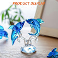 Miniatyrbillede 3 af 5: Blå Delfin Miniature Håndblæst Glas Havfisk Figur Dyr Statue Samlerobjekt Dekorationsgaver - WELLNGS style3644