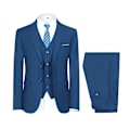 Miniatyrbillede 1 af 5: Allthemen Herresæt til Bryllup Fest Middag 3-delt Business Sæt Blazer Vest Bukser 9 Farver-WELLNGS Sea Blue 3XL