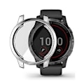 Miniatyrbillede 1 af 5: Til Garmin Venu 2S 40mm / Vivoactive 4S 40mm Hat-Prince Fuld Dækning Elektroplettering TPU Blødt Cover - WELLNGS Silver