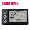 Miniatyrbillede 2 af 5: 24V 36V 48V 60V S866 Controller Panel Dashboard Vandtæt 6PIN Elektrisk Cykel LCD Display til Elect-WELLNGS