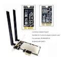 Miniatyrbillede 4 af 5: Kompatibel med BCM94360CSAX BCM943602CS BCM94360CS2 PCIE PC Wifi WLAN Kort Adapter Konverter - WELLNGS 4 antenna models