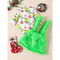 Pikkukuva 2 / 5: Vauva, joka varasti joulun asun vauvanpojat Tytöt Xmas Vihreä Karvainen Monster Puku Vaatteet Set-WELLNGS Style 10 12-18 Months