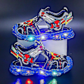 Miniatyrbild 1 av 5: Pojkar LED Sandaler Spiderman Utomhusskor Strandskor Barn Luminous Halksäkra Skor Sommar-WELLNGS Blue 31-Insole 19.2 cm