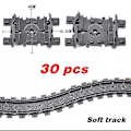 Miniatyrbillede 1 af 5: Nye By Tog Fleksible Spor Bløde Lige Buede Skinner Skift Byggeklods Kreative Modeller Jernbaner legetøj til Børn Gaver-WELLNGS Soft track-30pcs
