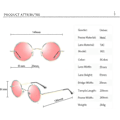 Pikkukuva 4 / 5: Retro Round John Lennon Polarisoivat Aurinkolasit Miehille ja Naisille Pyöreät Hippi Aurinkolasit - WELLNGS Red Ocean Lens-gold Frame