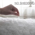 Miniatyrbillede 3 af 5: Plys Rundt Tæppe Fluffy Hvide Tæpper til Stue Blød Boligindretning Soveværelse-WELLNGS Beige Diameter 100cm