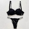 Miniatyrbild 4 av 5: Sexiga underkläder Komfort Damset Push Up BH Victoria's Secret Underklädesset Kvinnligt 2-dels Underkläder-WELLNGS Glossy follows4 80C