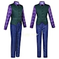 Miniatyrbilde 4 av 5: Heath Ledger cosplay-drakt film The Dark Knight Joker-kostyme lilla frakk komplett sett Halloween Joker vindjakke cos-WELLNGS M