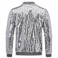Miniatyrbillede 3 af 4: Allthemen Herre Sequin Casual Zipper Fest Bomber Jakke-WELLNGS Silver XL