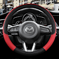 Miniatyrbild 3 av 5: Kompatibel med Mazda CX3 CX4 CX5 CX7 CX9 CX30 CX50 CX60 CX70 CX90 Bilratt Skydd PU Läder Halkfritt Biltillbehör-WELLNGS Brown