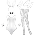 Pikkukuva 1 / 4: Bunny-asu Naisten Alusvaatteet ja Hännät Bodysuit Roolipeli Kanin Asusteet Halloween Jouluasu Z-WELLNGS White M