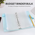 Miniatyrbillede 2 af 5: 12 stk. gennemsigtige A6-ringbind i plast, PU-læder, 6 ringe, vandtætte kontantbudgetkuverter, Sy-WELLNGS 0 0