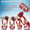 Miniatyrbillede 4 af 5: 12 stk. Cheerleading Pomponer med Fingerhuller Metallisk Folie Cheer Pomponer - WELLNGS Large Rose Pink Gold