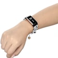 Miniatyrbillede 4 af 5: For Fitbit Charge 3/4 udskiftning agat armbånd armbåndsurrem - WELLNGS Black, Black Style B Fitbit Charge 3