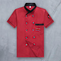 Miniatyrbillede 3 af 5: Unisex Plus Size Kokkeuniform - Kok Dobbelt-breasted Patch-WELLNGS Black L