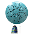 Miniatyrbild 1 av 5: Regndrum för Utomhus Ståltungtrumma, 6 Toner 3 Tum Chakra Tanktrumma Stål Percussion Padded Trumklubbor Mörkgrön-WELLNGS