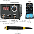 Miniatyrbilde 2 av 5: Pyrografi Trebrenning Kit Trebrenner Verktøy Dobbel Pen 60w Oppgradert Justerbar Pyrografi Maskin-WELLNGS